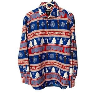 Suitmeister South Park Howdy Ho! Mr. Hankey Long Sleeve Button‎ Down Shirt, Sz M